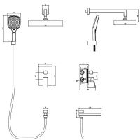 Душевая система Raglo R30.27.06 Черная матовая — фото 2, Встраиваемые душевые комплекты