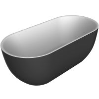 Акриловая ванна BELBAGNO BB70-1500-800-W/NM Белый Глянец внутри, черный матовый снаружи — фото 1, Акриловые ванны