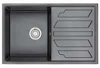 Granula-8002, ШВАРЦ (чёрный металлик), кухонная мойка, кварц — фото 1, Кухонные мойки