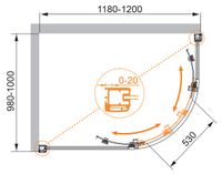 Товар: Душевой уголок CEZARES ANIMA-W-RH-2-120/100-P-Cr-L - фото 3 Душевой уголок CEZARES ANIMA-W-RH-2-120/100-P-Cr-L — фото 3, Асимметричные душевые уголки
