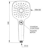 Ручной душ Remer 318CPNOX Черный матовый — фото 2, Лейки для душа