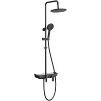 Душевая система Lemark Tropic LM7012BL Черная матовая — фото 1, Душевые системы