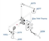 A177477 Встраиваемый комлплект для ванны с верхней душевой насадкой, лейкой и изливом — фото 3, Встраиваемые душевые комплекты