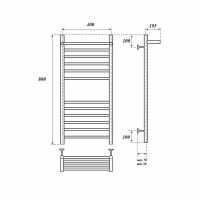 Водяной полотенцесушитель Point Аврора Премиум PN10148SP П11 400x800 с полкой Хром — фото 5, Водяные полотенцесушители