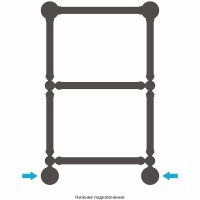 Водяной полотенцесушитель Сунержа Ренессанс 1304 660х400 05-0280-6640 Состаренная бронза — фото 3, Водяные полотенцесушители