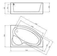 Акриловая ванна Gemy 150х100 G9009 B R с гидромассажем — фото 3, Акриловые ванны
