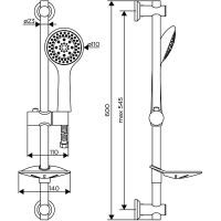 Душевой гарнитур Dorff Norma D0101000 Хром — фото 2, Душевые гарнитуры