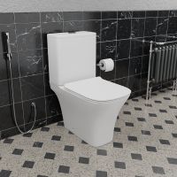 Унитаз компакт CeramaLux 1215-1А Белый глянцевый с бачком и сиденьем Микролифт — фото 4, Напольные унитазы