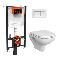 Комплект подвесного унитаза S20 с инсталляцией и кнопкой, сиденье микролифт — фото 1, Комплекты унитаз + инсталляция