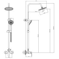 Душевая система Rossinka S35-45 Хром — фото 2, Душевые стойки