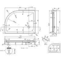 Акриловый поддон для душа Azario 120х90 P2912 R Белый — фото 2, Акриловые душевые поддоны