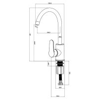 Смеситель для кухни Milardo Poli POLBLJ0M05 Черный матовый — фото 6, Смесители для кухни