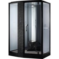 Душевая кабина Orans 150x100 L 89102lb с баней профиль Черный задние стенки Черные — фото 1, Душевые кабины