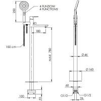 Товар: Смеситель для ванны Remer Energy EY08 Хром - фото 2 Смеситель для ванны Remer Energy EY08 Хром — фото 2, Смесители напольные