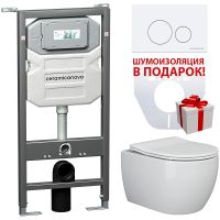 Комплект унитаза с инсталляцией Ceramicanova Play CN3001_1001W_1000 с сиденьем Микролифт и Белой кла — фото 1, Комплекты унитаз + инсталляция