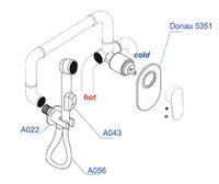 A11056 Встраиваемый комплект для биде со шлангом 100 см — фото 2, Гигиенические души