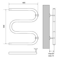 Водяной полотенцесушитель Melodia della vita Simple Polymer М-образный 50х40х1 MTRSP5040PLR Полирова — фото 2, Водяные полотенцесушители