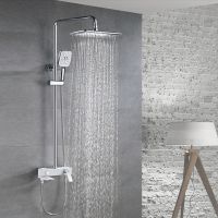 Душевая система Rose R27F Белая Хром арт-R2736F — фото 4, Душевые стойки