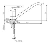Товар: Смеситель "Asti" д/кухни, излив 235мм, арт. AT 05 - фото 2 Смеситель "Asti" д/кухни, излив 235мм, арт. AT 05 — фото 2, Смесители для кухни