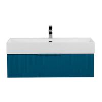 Тумба подвесная под раковину с выдвижным ящиком CEZARES PREMIUM 55423 Plisse Blu petrolio — фото 1, Тумбы под раковину