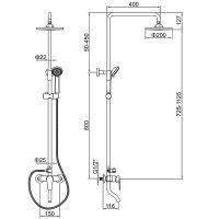 Душевая система Accoona A8391 Хром — фото 2, Душевые стойки