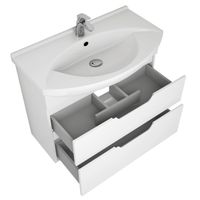 Товар: Тумба LAGUNA PLUS, 105 см, подвесная/напольная, 2 ящика, с опорами, белый глянец - фото 15 Тумба LAGUNA PLUS, 105 см, подвесная/напольная, 2 ящика, с опорами, белый глянец — фото 15, Тумбы под раковину