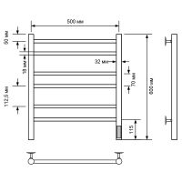 Электрический полотенцесушитель Comfysan Luce EC-6 60x50 013356 Черный матовый — фото 2, Электрические полотенцесушители