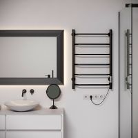 Электрический полотенцесушитель Aringa Киото 80x50 AR03005BL Черный — фото 3, Электрические полотенцесушители