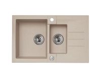 Мойка для кухни ROCK 70 GRANITAL CARBON-G91 780x480x180;1+1/2 с сифоном 1105299, — фото 1, Кухонные мойки