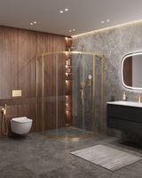 Душевой уголок CEZARES MOLVENO-R-11-90+20-C-BORO-IV — фото 1, Душевые уголки четверть круга