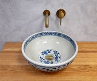 Раковина-чаша Bronze de Luxe Melody 40 2241 Синяя с искусственным состариванием — фото 4, Раковины накладные