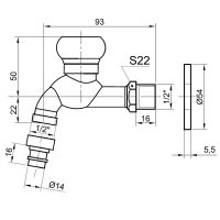 Кран для одного типа воды Bronze de Luxe 21978/2 Бронза с насадкой для шланга — фото 2, Краны