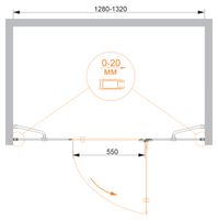 Душевая дверь CEZARES BERGAMO-W-B-13-30+60/40-C-Cr-R — фото 2, Душевые двери в нишу