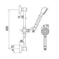 Душевой гарнитур Nobili AD140/48GDP Золото — фото 2, Душевые гарнитуры