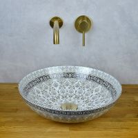 Товар: Раковина-чаша Bronze de Luxe Марракеш 40 1008G Белый глянец с декором - фото 5 Раковина-чаша Bronze de Luxe Марракеш 40 1008G Белый глянец с декором — фото 5, Раковины накладные