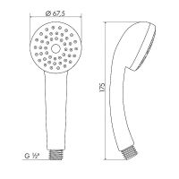 Ручной душ Melodia della vita Prime MKP20571P Хром — фото 4, Лейки для душа