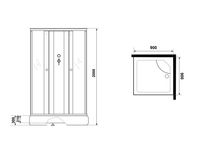 Душевая кабина Niagara Eco (90х90х195) средний поддон(30см),стекло тонированное,4 мест арт-E90/26Q/TN/BK — фото 4, Душевые кабины