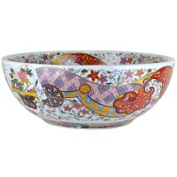 Раковина-чаша Bronze de Luxe Festival 40 2231 Красная с орнаментом — фото 6, Раковины накладные