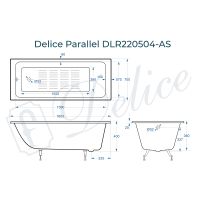 Товар: Чугунная ванна Delice Parallel 160x70 DLR220504-AS без отверстий под ручки с антискользящим покрытие - фото 5 Чугунная ванна Delice Parallel 160x70 DLR220504-AS без отверстий под ручки с антискользящим покрытие — фото 5, Ванны