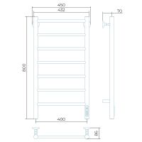Электрический полотенцесушитель Larusso Джаз П7 400х800 4670078536358 Хром — фото 2, Электрические полотенцесушители