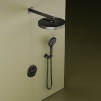 Душевая система Sancos Space SC3006GMG с термостатом Вороненная сталь — фото 3, Встраиваемые душевые комплекты