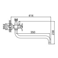 Смеситель для ванны Ledeme H12 2612L универсальный Хром — фото 2, Смеситель для ванны
