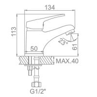 Смеситель для раковины Accoona H50 A9050 Хром — фото 2, Смесители для раковины
