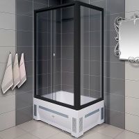 Душевой уголок Radomir Верчелли 120x80 L 1-03-6-1-0-0130 профиль Черный стекло прозрачное — фото 1, Душевые уголки