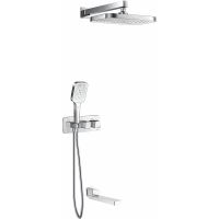 Душевая система Rose R10 R1095 с термостатом Хром — фото 1, Встраиваемые душевые комплекты