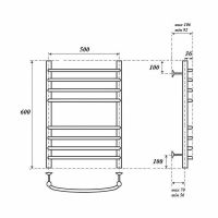 Водяной полотенцесушитель Point Альфа PN05156S П8 500x600 Хром — фото 5, Водяные полотенцесушители