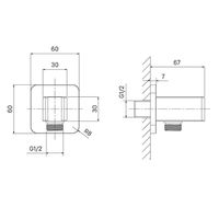 Шланговое подключение Iddis Slide SLI60BBi62 Черный — фото 2, Комплектующие для душевого оборудования