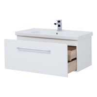 Товар: Тумба BIG INN, 100 см, подвесная, 1 ящик + выдвижной внутренний ящик, белый глянец - фото 4 Тумба BIG INN, 100 см, подвесная, 1 ящик + выдвижной внутренний ящик, белый глянец — фото 4, Тумбы под раковину