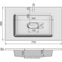 Товар: Раковина Jorno Modul 80 Mol.08.80/W Белая - фото 4 Раковина Jorno Modul 80 Mol.08.80/W Белая — фото 4, Раковины встраиваемые сверху