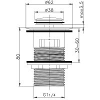Донный клапан Raglo R600.05 click-clack Хром — фото 2, Донные клапаны